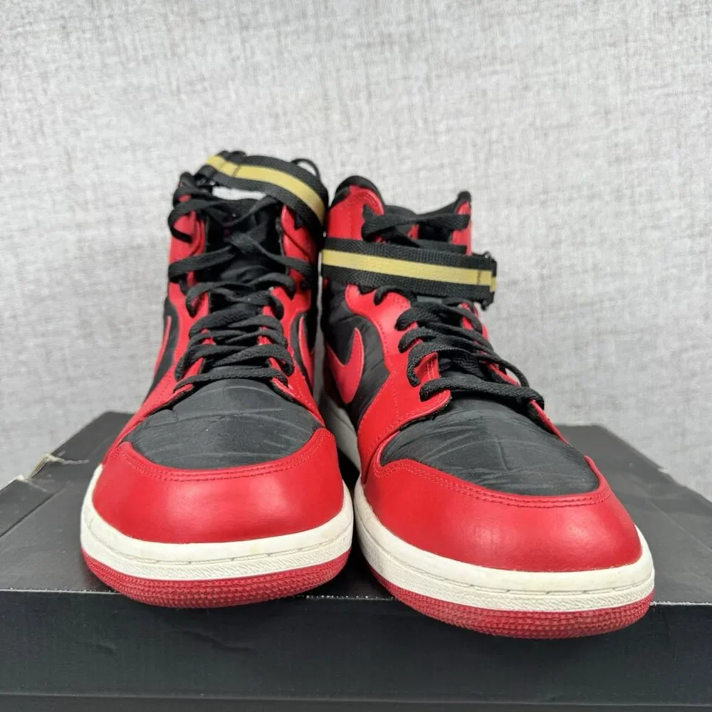 Nike Air Jordan 1 Strap High Gym Red Black Bred Sneakers Shoes Men's 13